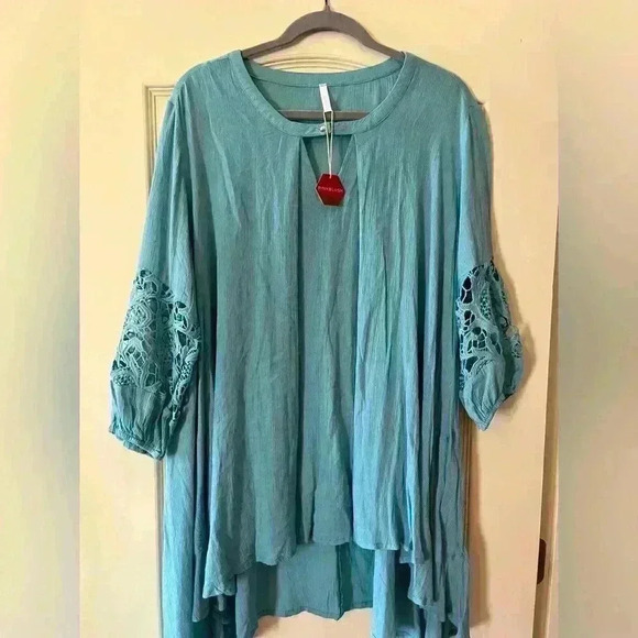 NWT Pink Blush Brand light Teal Tunic Dress With Pockets Maternity Women’s M - Picture 1 of 11